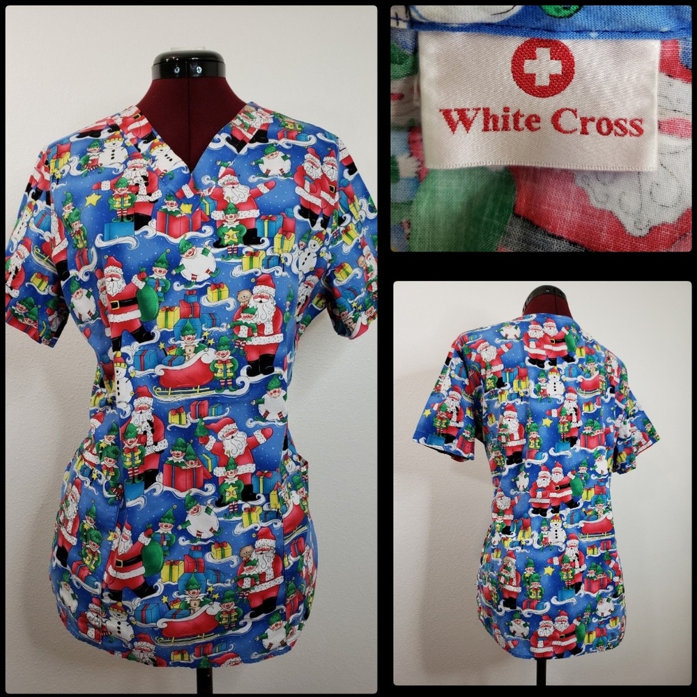 White Cross Scrub Nurse Hospital Uniform Medium Gem